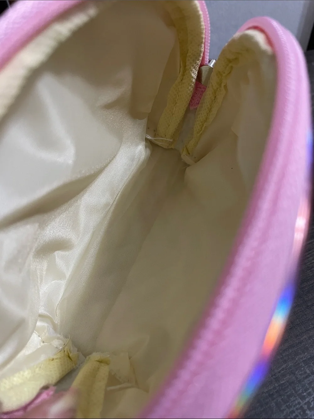 Pink Heart Print Cosmetic Pouch